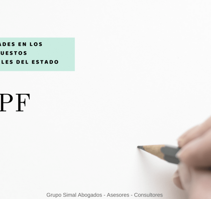NOVEDADES IRPF GRUPO SIMAL ABOGADOS
